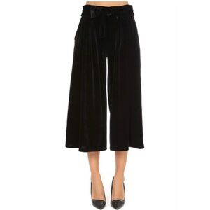 NWT Misa black wide leg cropped velvet pants